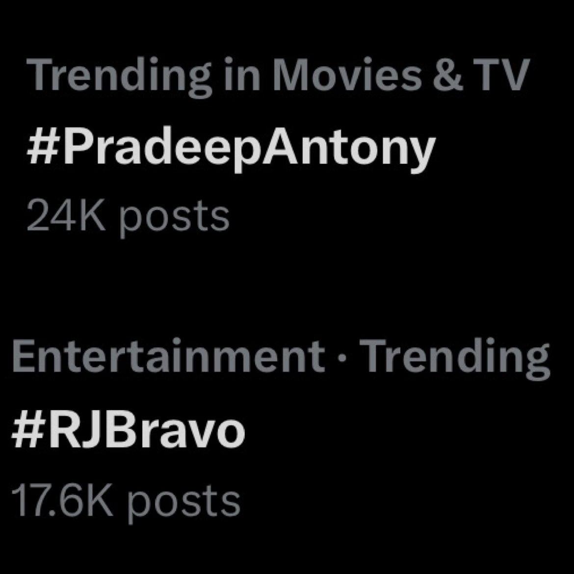 Cutiee254's tweet photo. #PradeepAntony and #RJBrovo trending 🥳❤️🔥
#BiggBoss7Tamil https://t.co/thIAnU0hfW