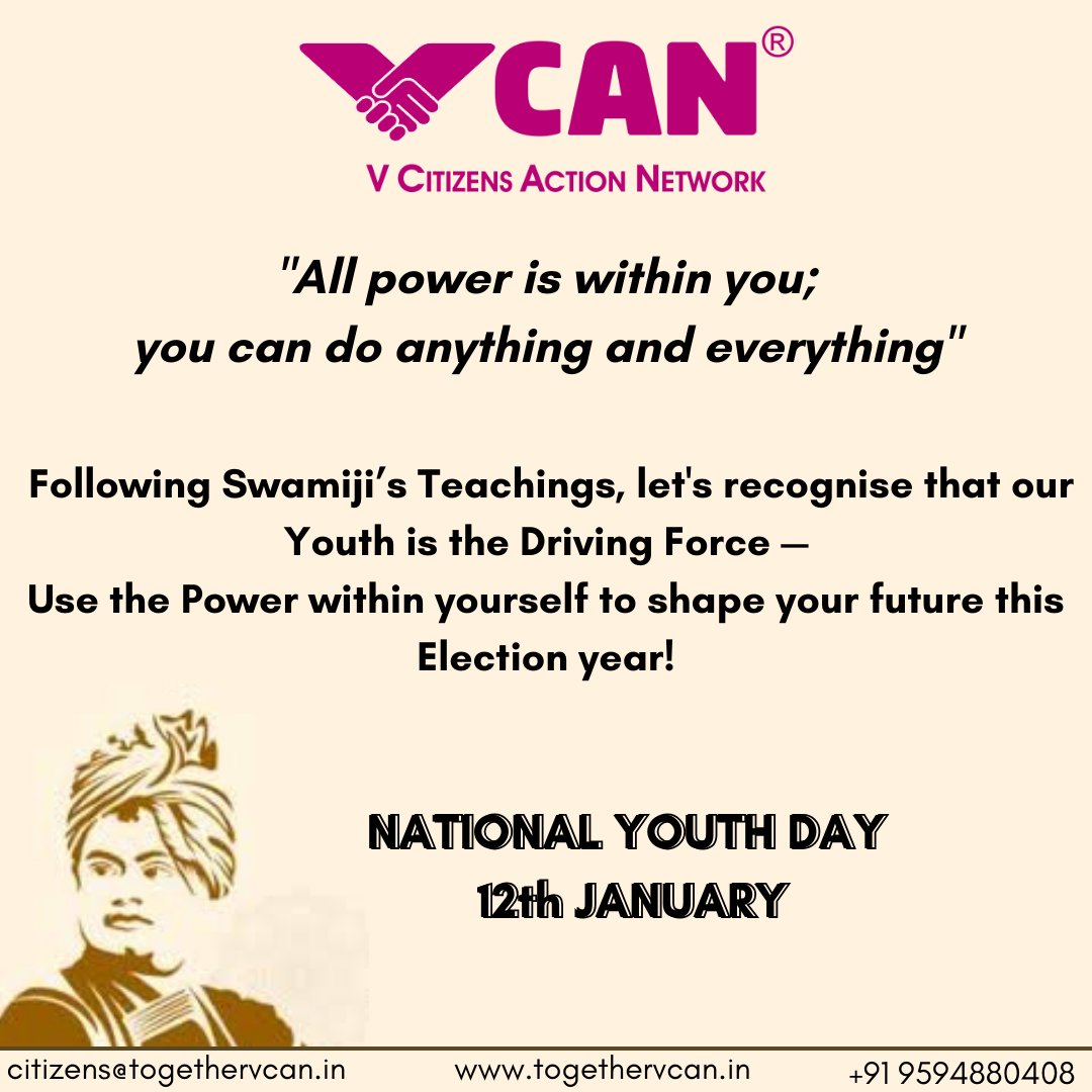 Remember, your voice matters! 

#NoVoterToBeLeftBehind #GoVote #EveryVoteMatters #ShowTheInkFinger #IVote4Sure #inclusiveandaccessibleelections #Elections2024 #NationalYouthDay #SwamiVivekananda