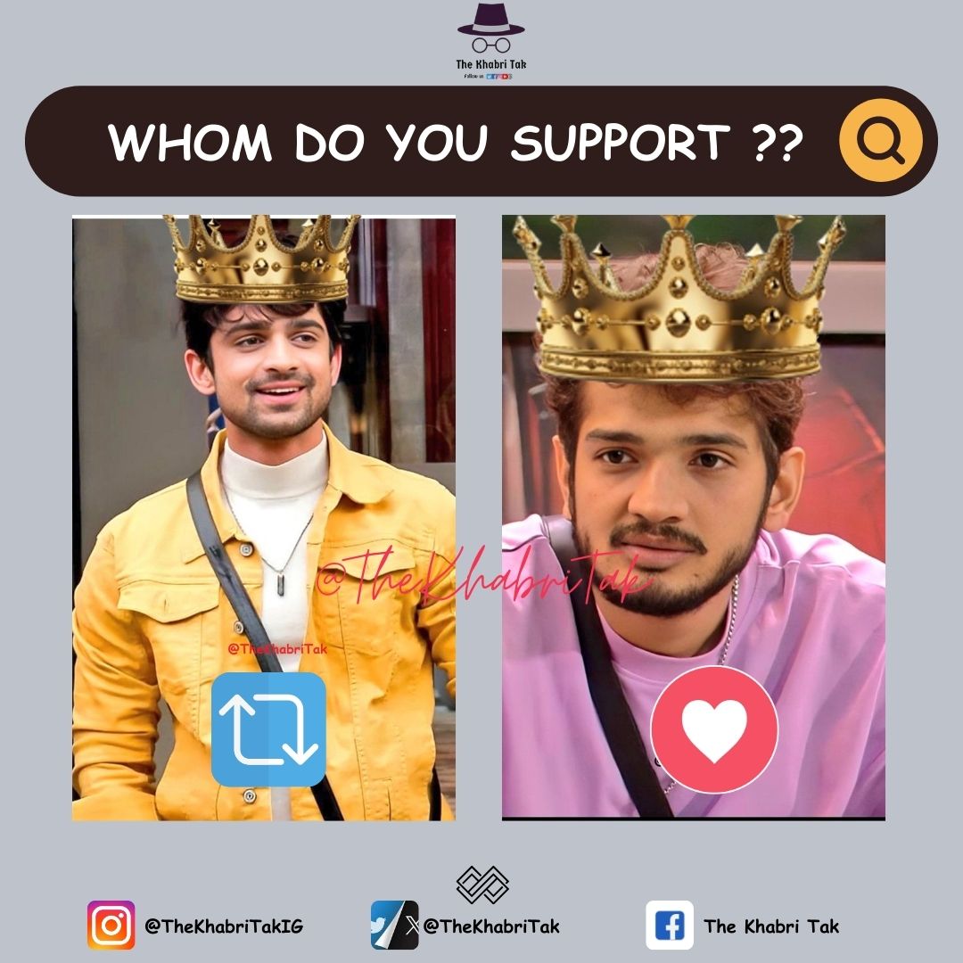 TheKhabriTak's tweet photo. The Top 2 Males of #BiggBoss17 !!!!

Who will win #BB17 ??

- Retweet : #AbhishekKumar 
- Like : #MunawarFaruqui 

Comment - Your favourite
#BiggBoss https://t.co/rRKM8GJBjD