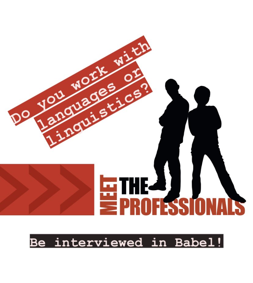 Babelzine's tweet photo. 📣Babel seeks interviewees for our Meet the Professionals feature!

📧Interested? Get in touch at babelthelanguagemagazine@gmail.com https://t.co/vuExYVqVHL