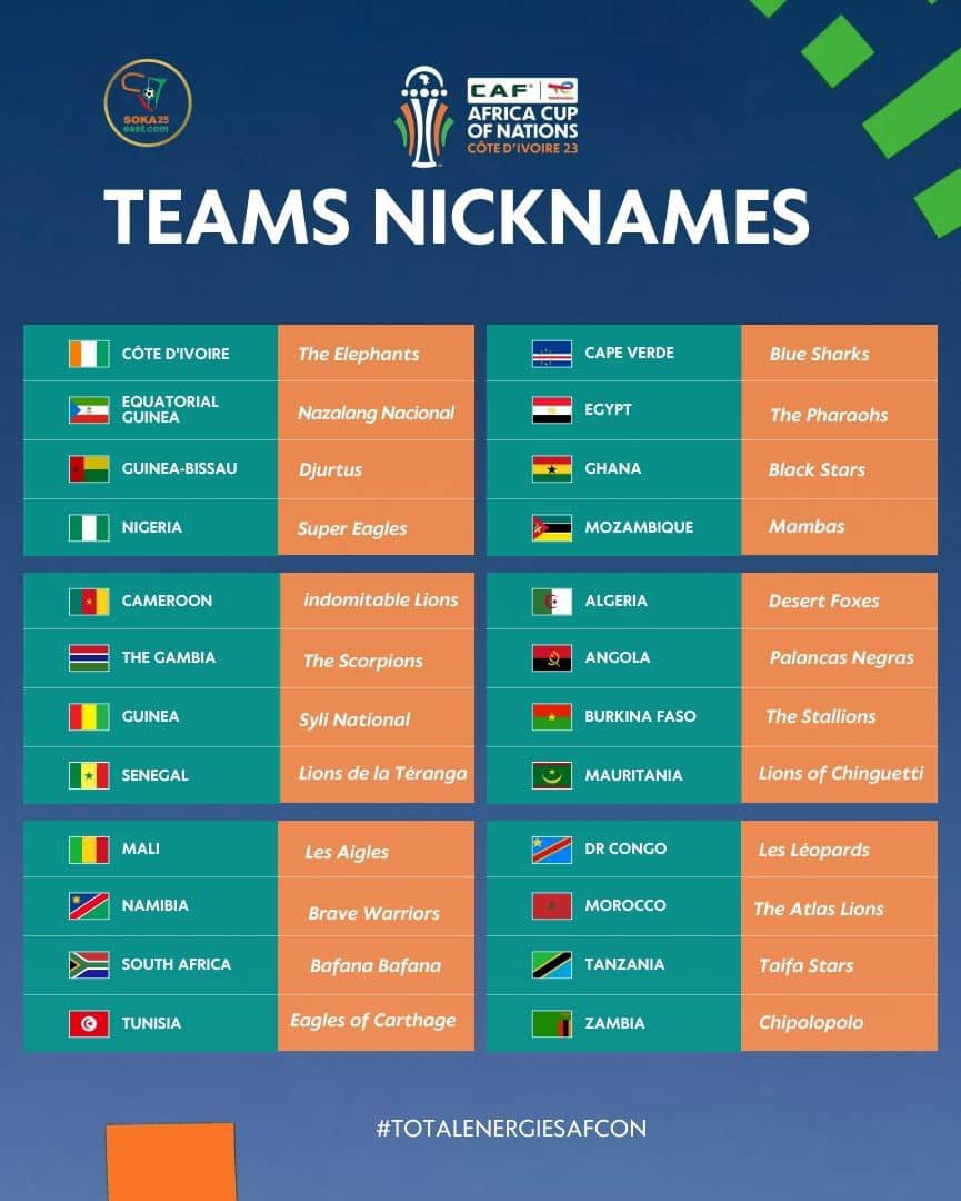 #AFCON2023
Africa National Team’s Nicknames
<a href="/Lord_pee1/">Øøh Jøø😜</a> #sarkodie Thomas Partey