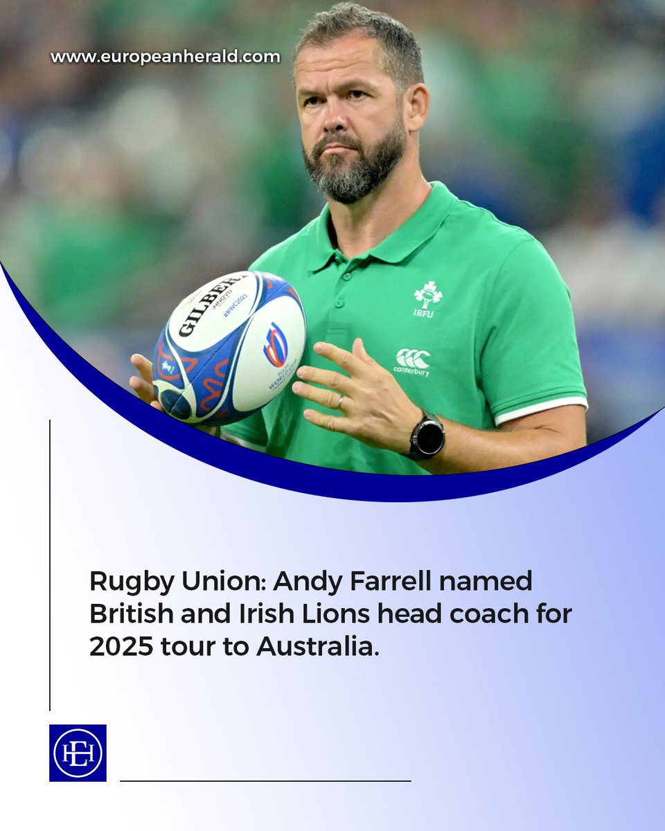 Rugby Union: Andy Farrell named British and Irish Lions head coach for 2025 tour to Australia

#AndyFarrellLions #LionsTour2025 #FarrellHeadCoach #RugbyUnionLife #BritishandIrishLions #AustraliaRugbyTour #LionsRugbyCoach #RugbyCoaching #FarrellRugby #LionsRugby2025