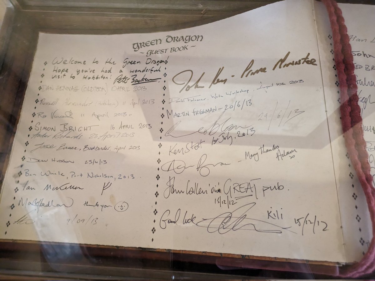 I took a photo of the guest book in Hobbiton to read all the names when I had time and I just looked and got very excited to see Ra Vincent's name. I've basically been on the Revenge now right? That's how this works right?