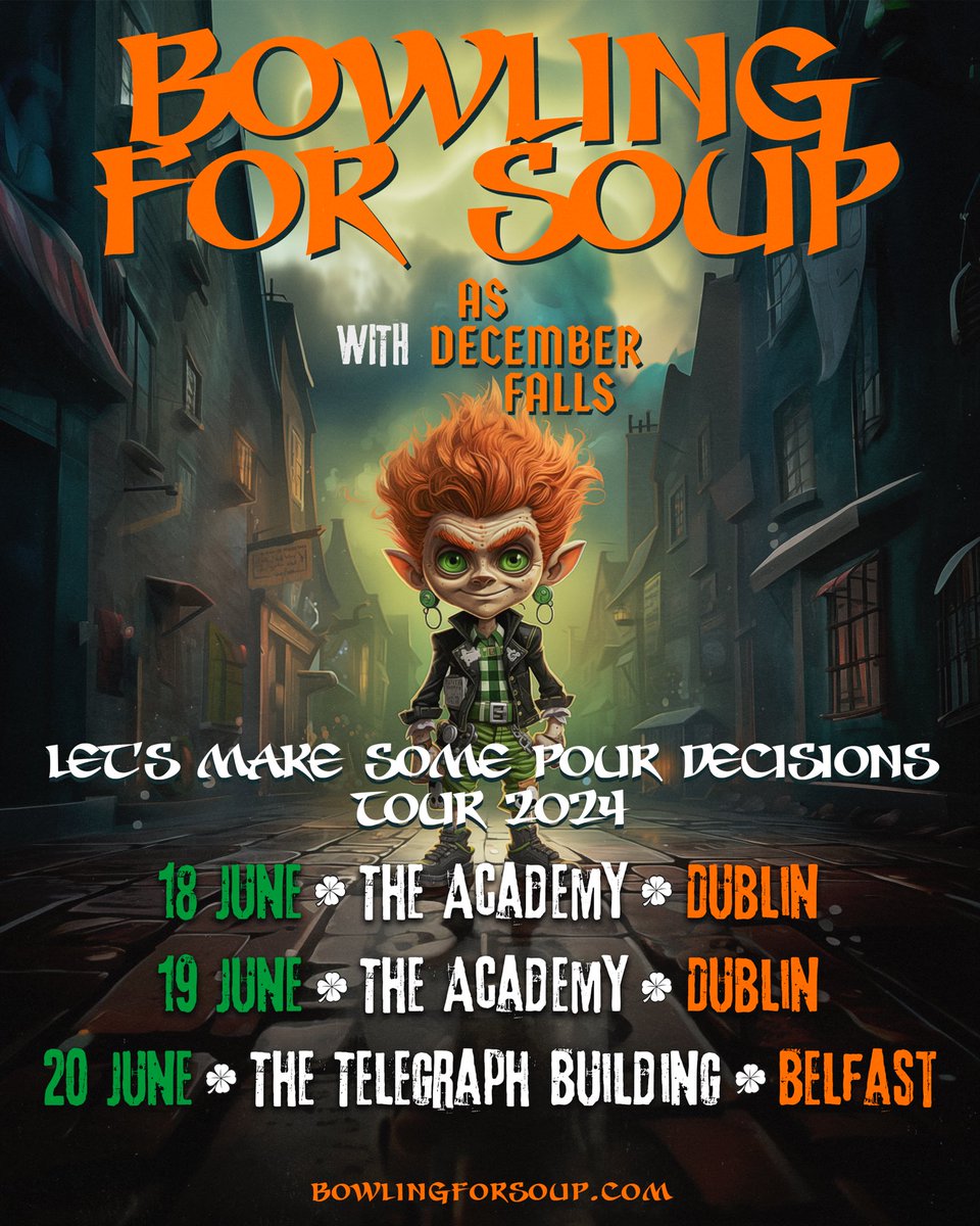 Back at it again with our good friends in @bfsrocks! 🤘🏻🤘🏻 HUGE shout out to BFS for having us again 💛 Ireland, we can’t wait to party with you all!! Tickets over at BowlingForSoup.com/tour-dates