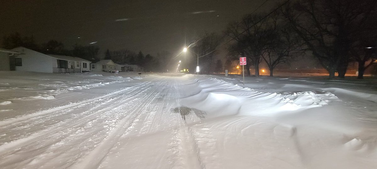 This is what most streets look like at 3:15 a.m.  as the street department is preparing to come out &amp; start on emergency snow routes
Image with patrol car is the 800 block of Cheatnut Av
Image without patrol car is from 9th and Crane looking west. 9th is about 1.5 lanes of travel