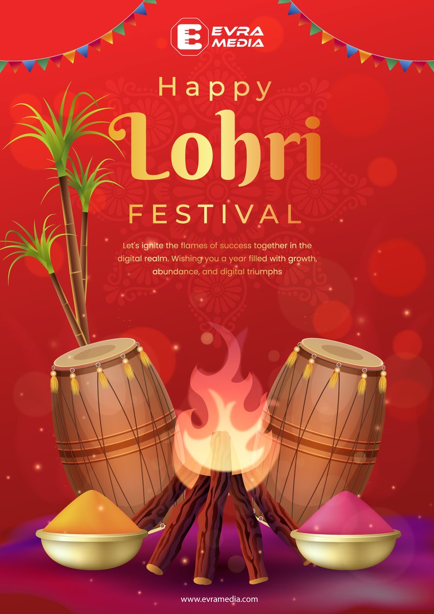 evra_media's tweet photo. Wishing you a joyous Lohri filled with warmth, laughter, and the glow of happiness.
#evramedia #lohri #digitalmarketing https://t.co/bfrVwvH4Au