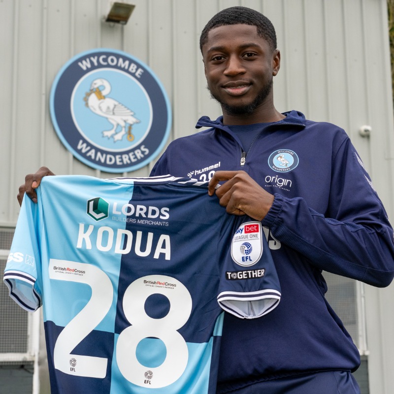 wwfcofficial's tweet photo. ⚒️ Scores against us on Tuesday, signs for us on Friday.

Welcome to Wycombe, Gideon Kodua!
