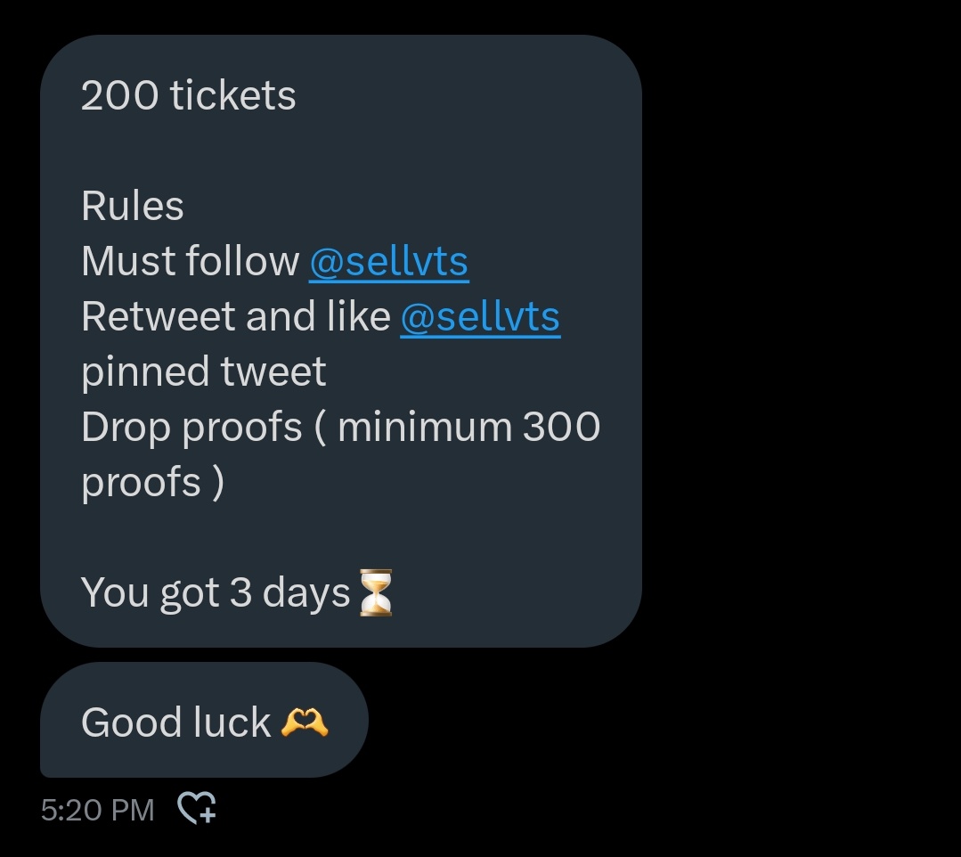 #HMA deals for #ATEEZ
200 🎟

Rules
Must follow <a href="/sellvts/">Sellvts</a> 
Retweet and like <a href="/sellvts/">Sellvts</a> pinned tweet
Drop proofs ( min. 300 )

⏳ 3 days (jan 15th) 

#HMAforATEEZ <a href="/ATEEZofficial/">ATEEZ(에이티즈)</a> #에이티즈