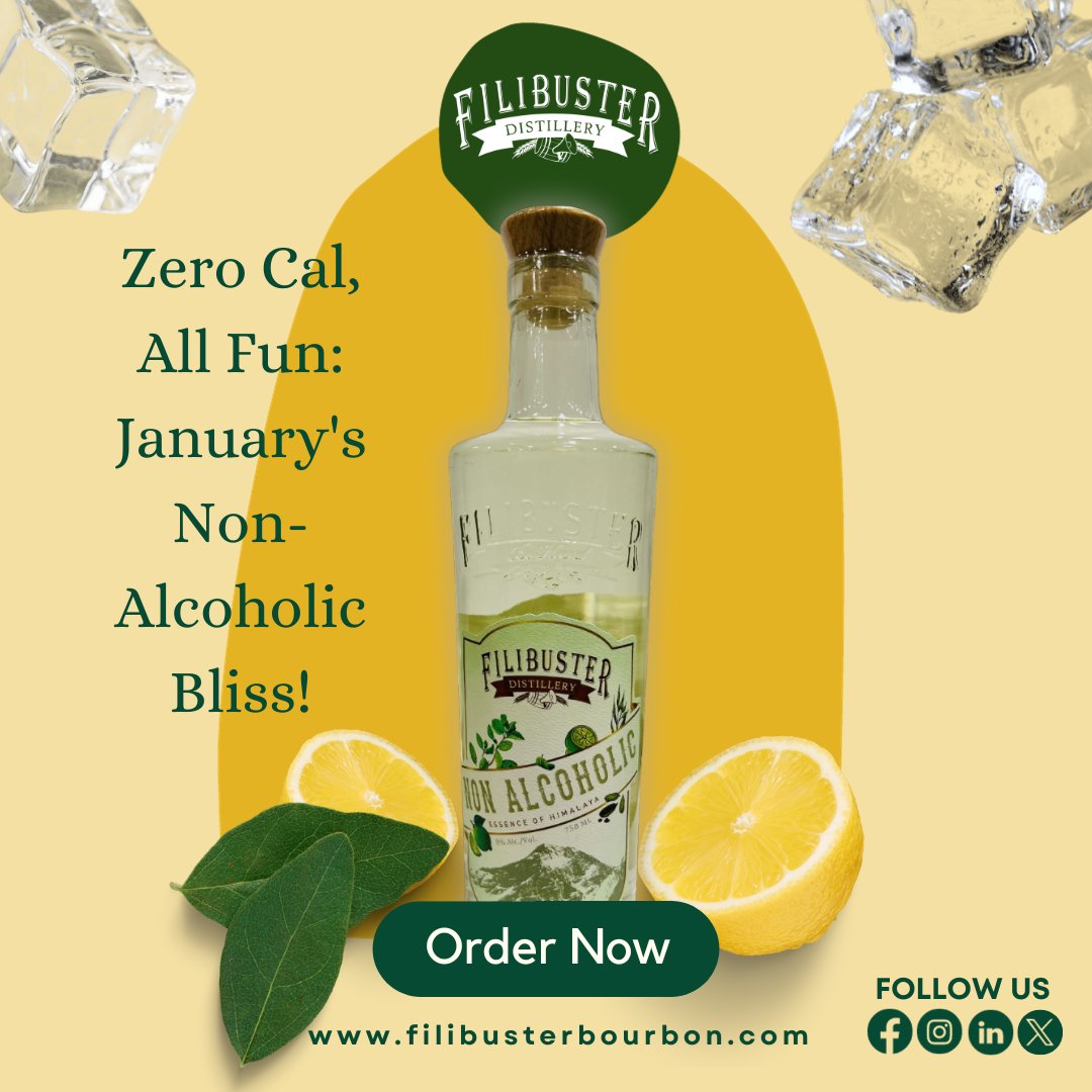FilibusterDC's tweet image. If you're looking for a mindful option or simply savoring the moment, Filibuster Non-Alcoholic Spirit is the epitome of taste without compromise. Cheers to a new level of refreshment! 🌿🍹 #FilibusterNonAlcoholic #SpiritOfFlavor #AlcoholFreeElegance