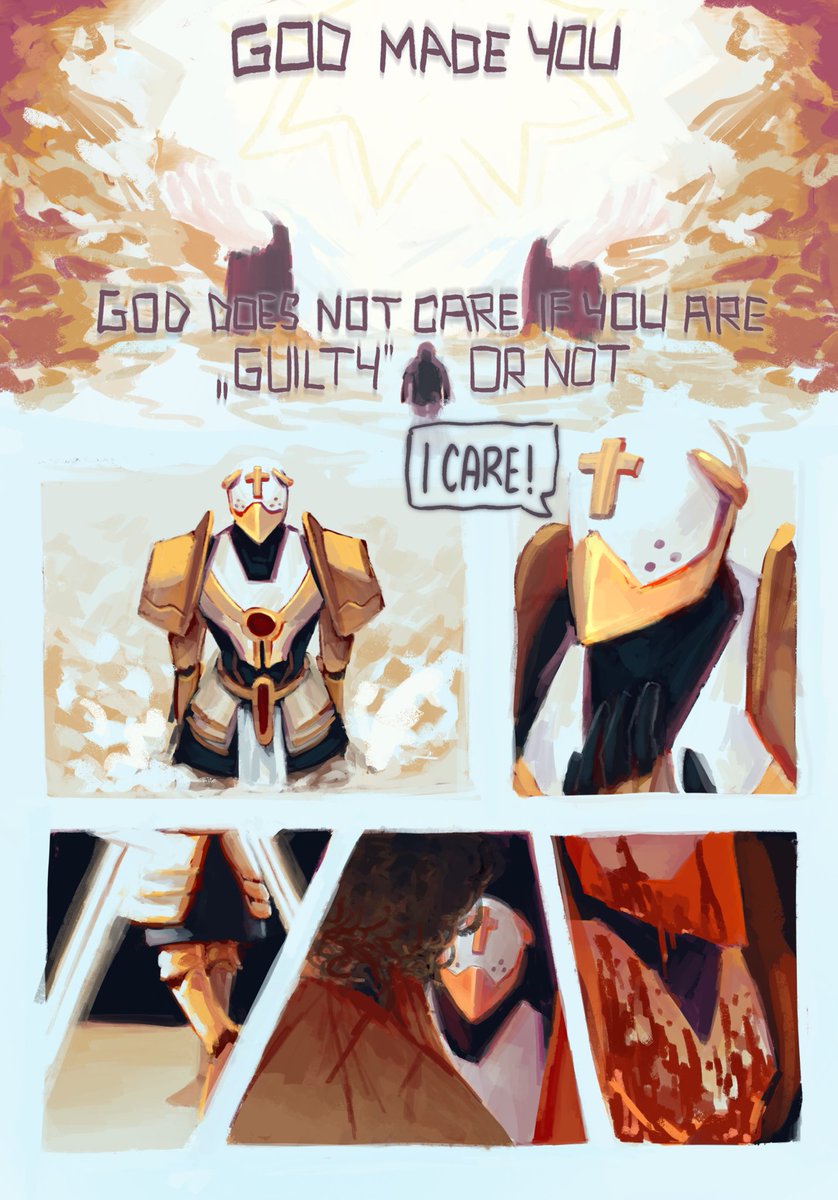 kajamnik's tweet photo. i made this comic few months ago but i gave up on finishing it, sketched pt 2 in thread #ultrakill #gabriel https://t.co/fspDtwx3FQ