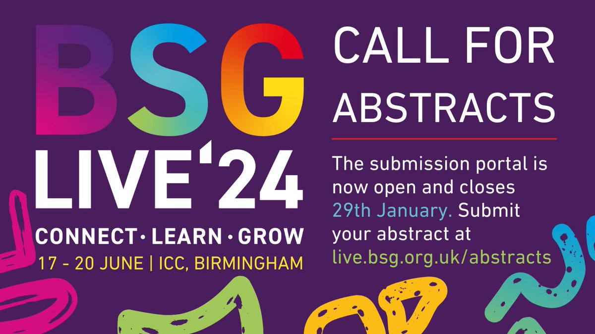 🚨 Just over 2 weeks left to submit your abstract for BSG LIVE'24 🚨
This is an opportunity for you to showcase your scientific achievements and research at BSG LIVE'24. For more information and to submit your abstract, click the link below👇
bit.ly/3HReADj