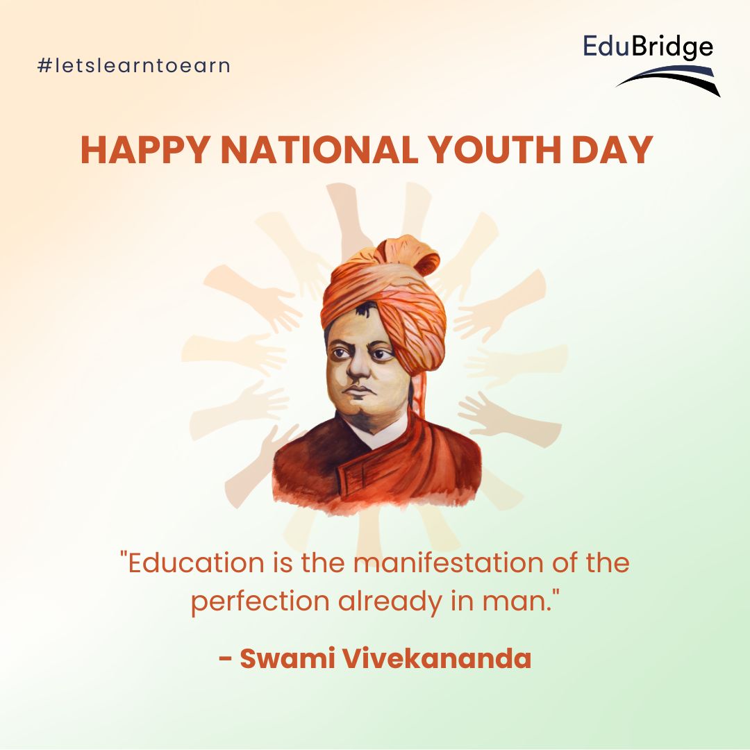 EduBridgelearn's tweet image. Join EduBridge @ bitly.ws/TipN in shaping a future where every young individual is equipped to make a positive impact.

#NationalYouthDay #OnlineLearningIndia #CertifiedCourses #CertificateCourse #JobOriented #OnlineCertification #ProfessionalCourses