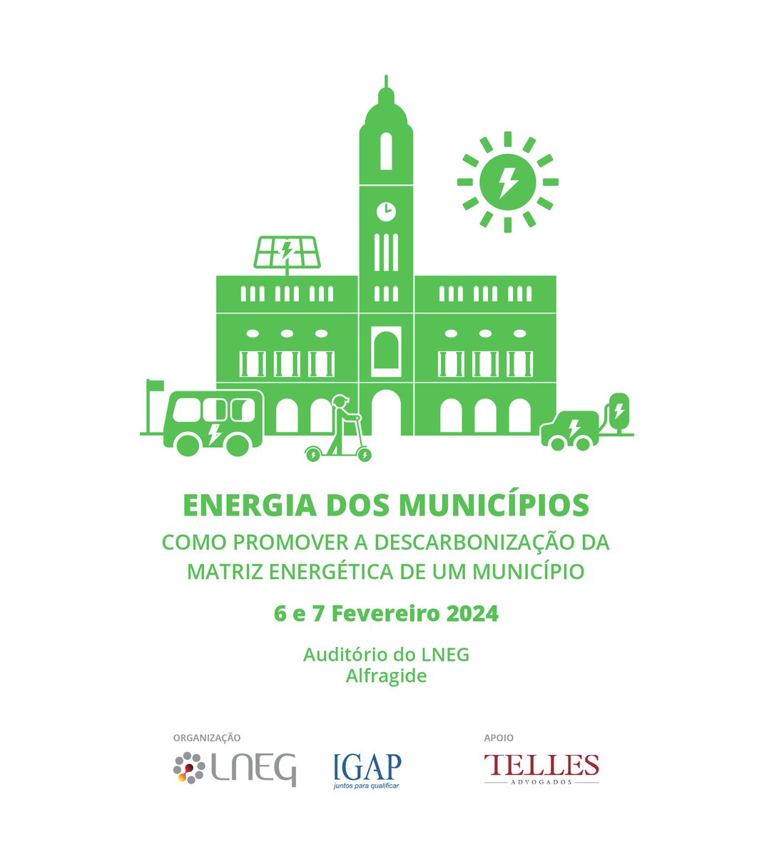 LNEG_PT's tweet photo. 📢 Workshop “Energia dos Municípios – Como promover a Descarbonização da Matriz Energética de um Município”
📅 6 e 7 de fevereiro de 2024, em formato presencial e online.
A participação é gratuita, mas sujeita a inscrição prévia.
➡️ https://t.co/CCrIvSeskc

#lneg #energia https://t.co/xQOqIIrmx5