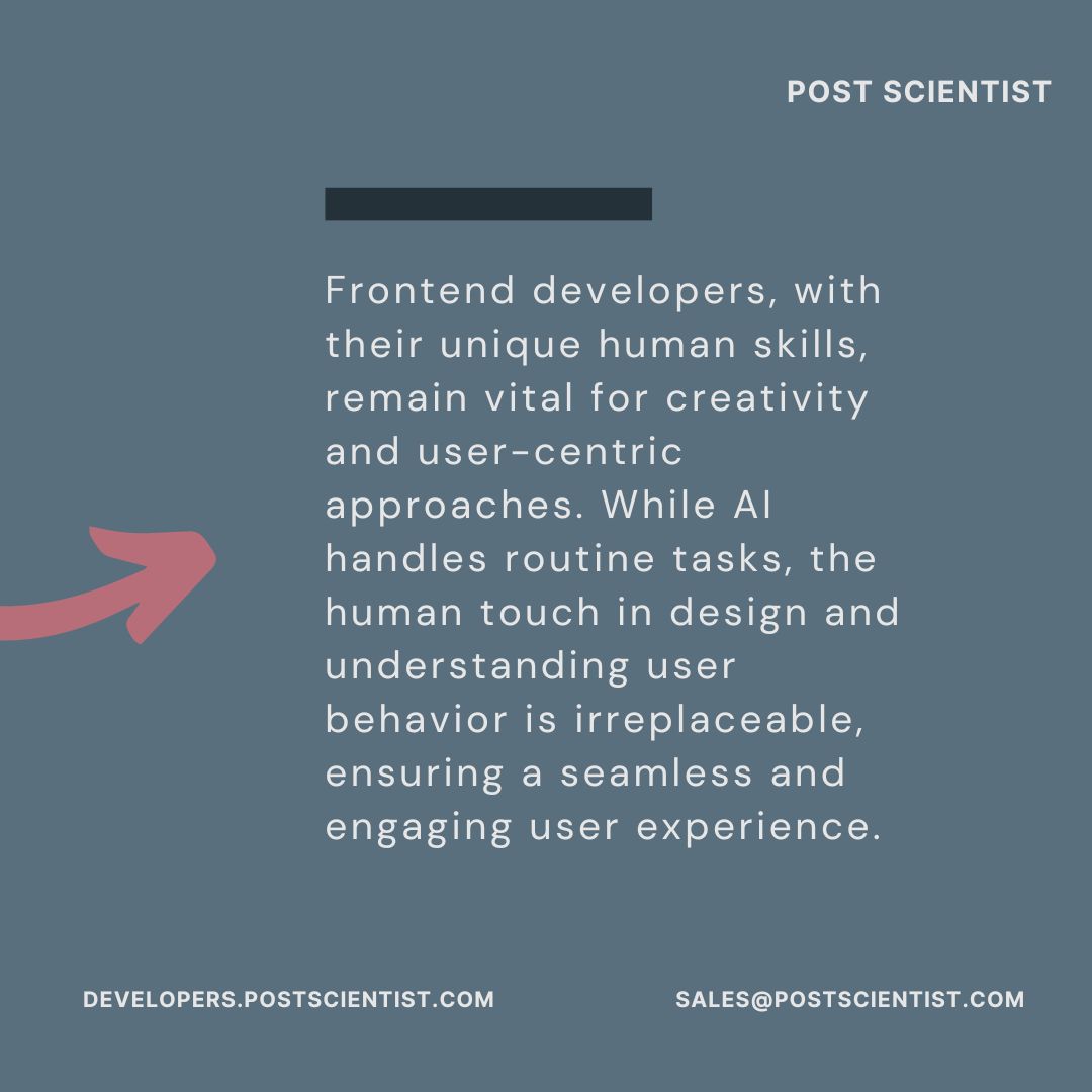 PostSciDev's tweet image. Coding the future: Will AI replace frontend developers? 🤖💻 #AIRevolution #FrontendFuture