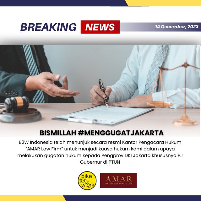 B2WIndonesia's tweet image. Bismillahirrahmanirrahim..

Kami telah menunjuk secara resmi kantor pengacara hukum @amarlawfirm untuk menjadi kuasa hukum B2W Indonesia dalam melakukan upaya #menggugatjakarta