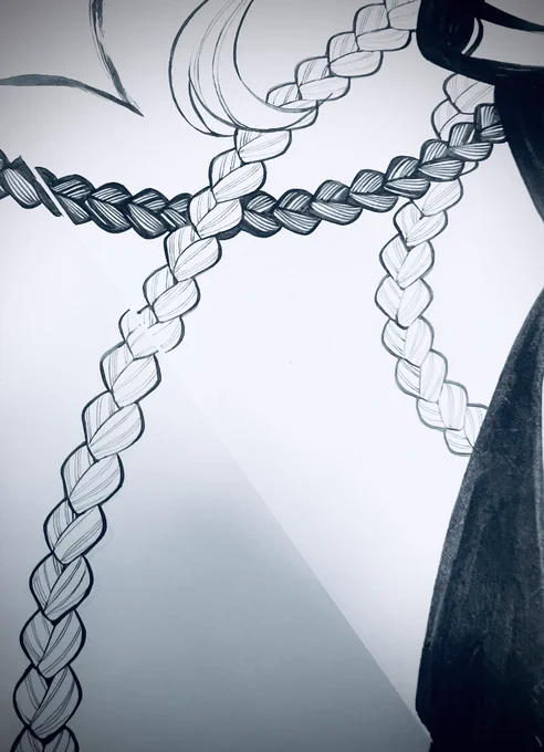 2024年のお仕事は三つ編みの描き込みから始まりました