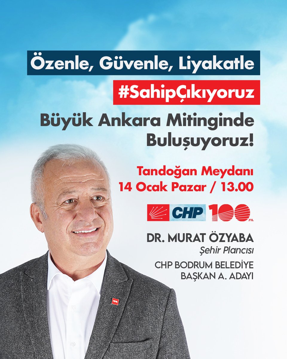 Kentlerimizin geleceği, ülkemizin geleceğidir!
Geleceğimiz için sizleri de Büyük Ankara Mitingine bekliyorum!

#ÖzenleGüvenleLiyakatle #SahipÇıkıyoruz