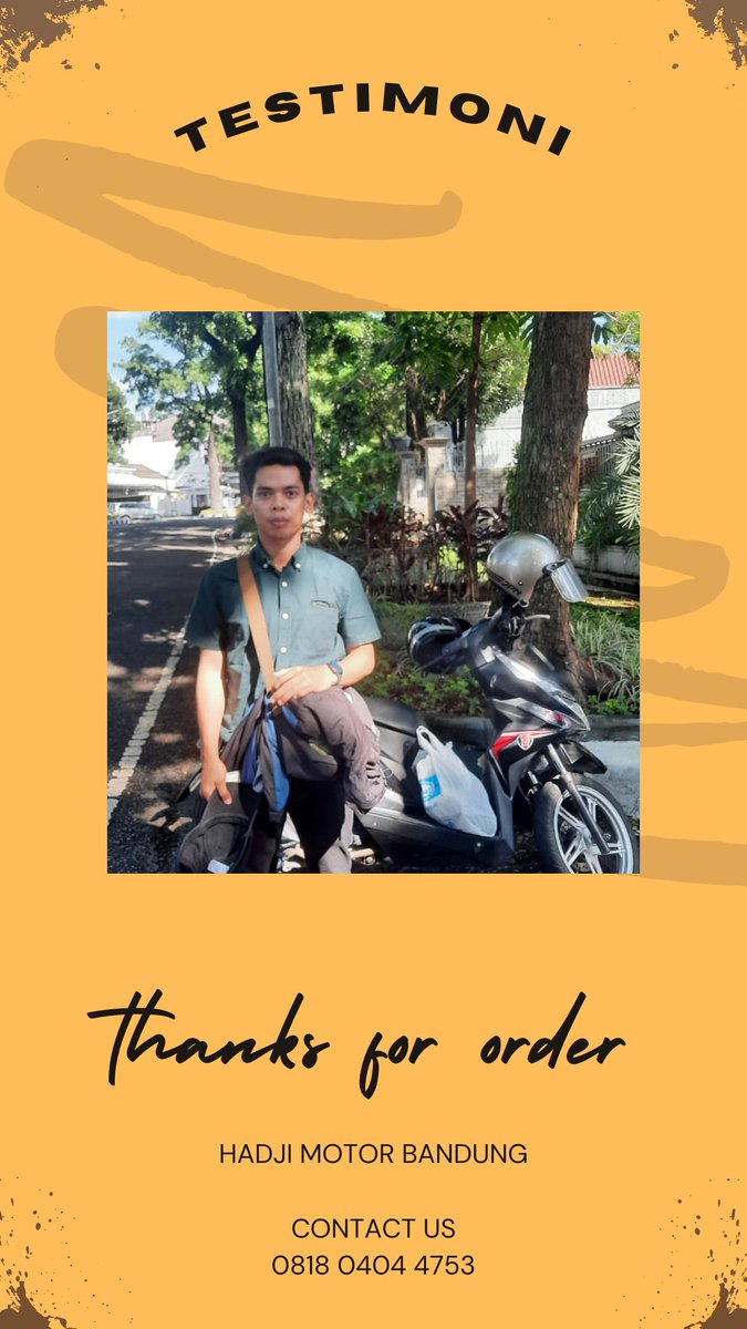 hadjimotorbdg's tweet photo. Terimakasih sudah mempercayai @hadjimotorbdg sebagai penunjang aktivitas anda di kota Bandung, ditunggu orderan selanjutny๐
#rentalmotorbandung #sewamotormurah #sewamotorbandung #holidayseason #weekend #zonauang #infobandung #NewYear #Bandung #zonajajan #bandungCOD #WeekendVibes https://t.co/LeNCuXO0bS