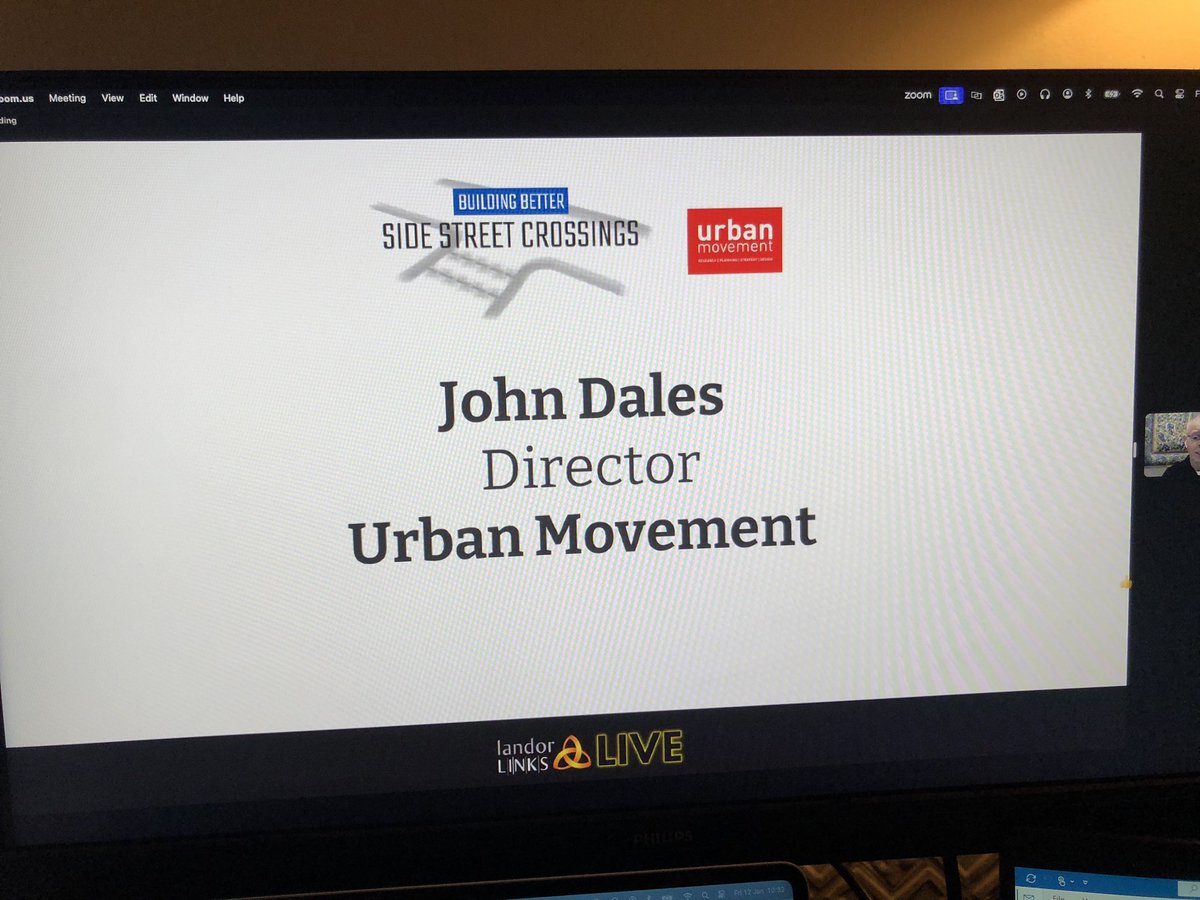 Side street crossing. How do we design and build them to a better and safer standard? How to enable active travel by people who walk, roll and cycle? 1,200 signed up for today’s webinar. @landor_links