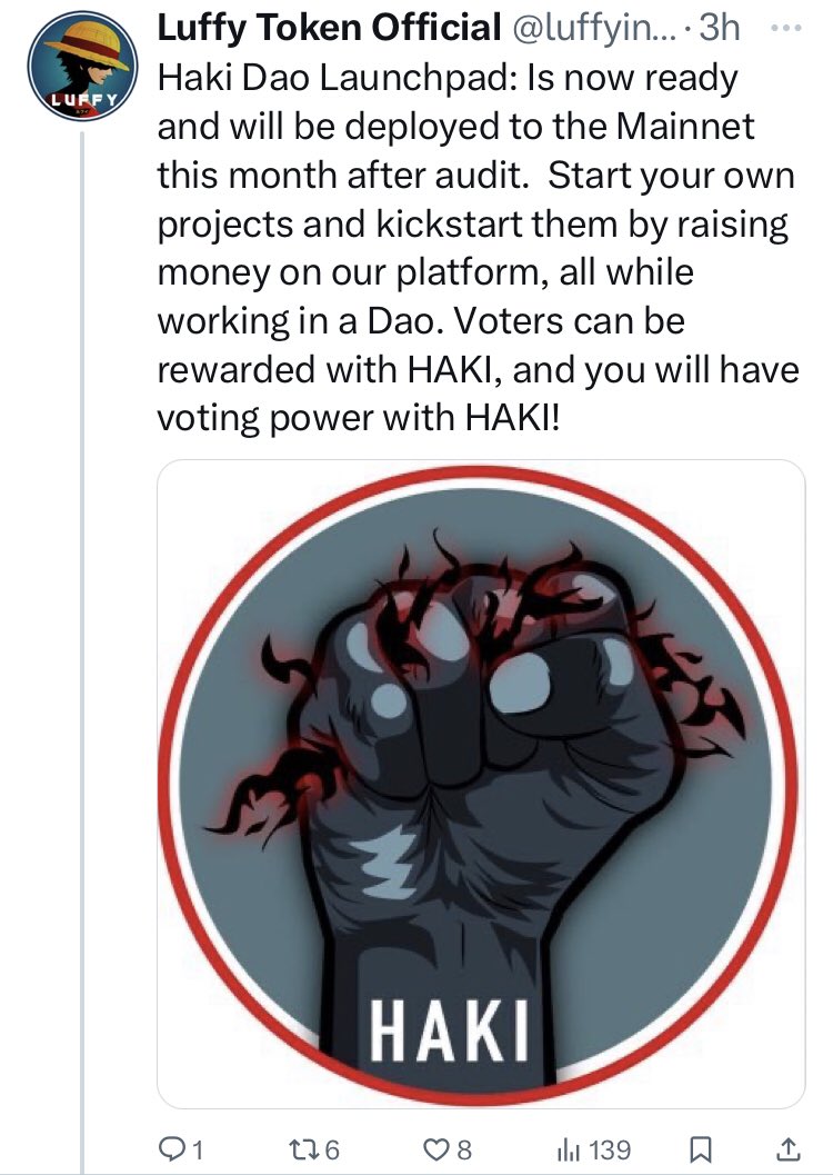 #Hakihands We Are Ready! $Haki Updates Are Being Pushed through <a href="/luffyinutoken/">Luffy Token Official</a> #HakiToken Is A Integrally Sound Piece Of $Luffy Ecosystem!