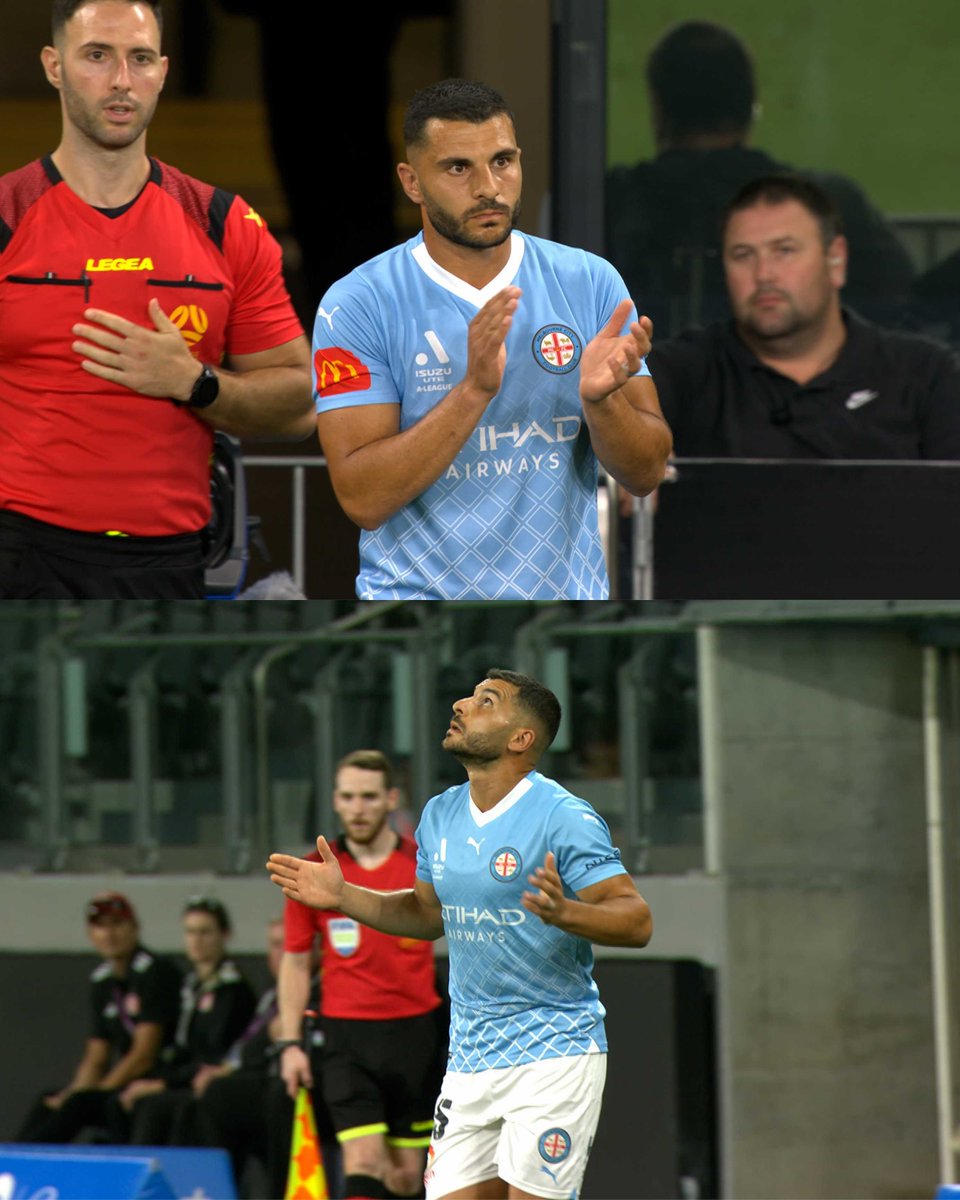 What a moment! @AndrewNabbout makes an extraordinary return 🙌

The Socceroo was meant to be out for the season.

Instead, he's back for Round 12.

Built different.

Catch all the #MCYvWSW action live on Paramount+.

#ALM #MelbourneCity