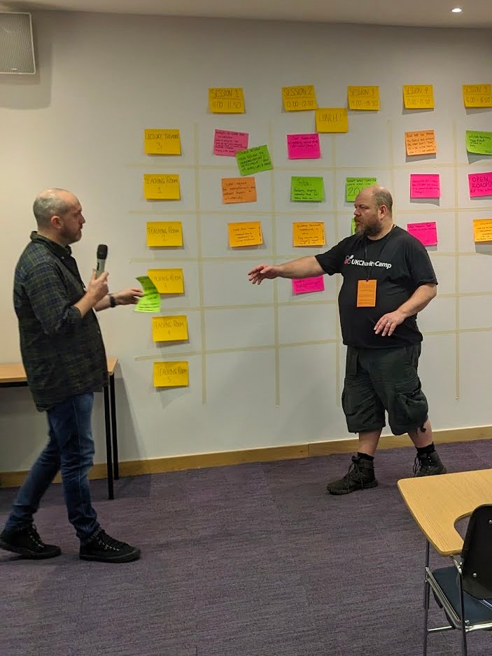 Thanks to NeonTribe (neontribe.co.uk) for lending us @harryharold for the day. His unconference grid wrangling skills are exceptional and very much appreciated #UKEduCamp