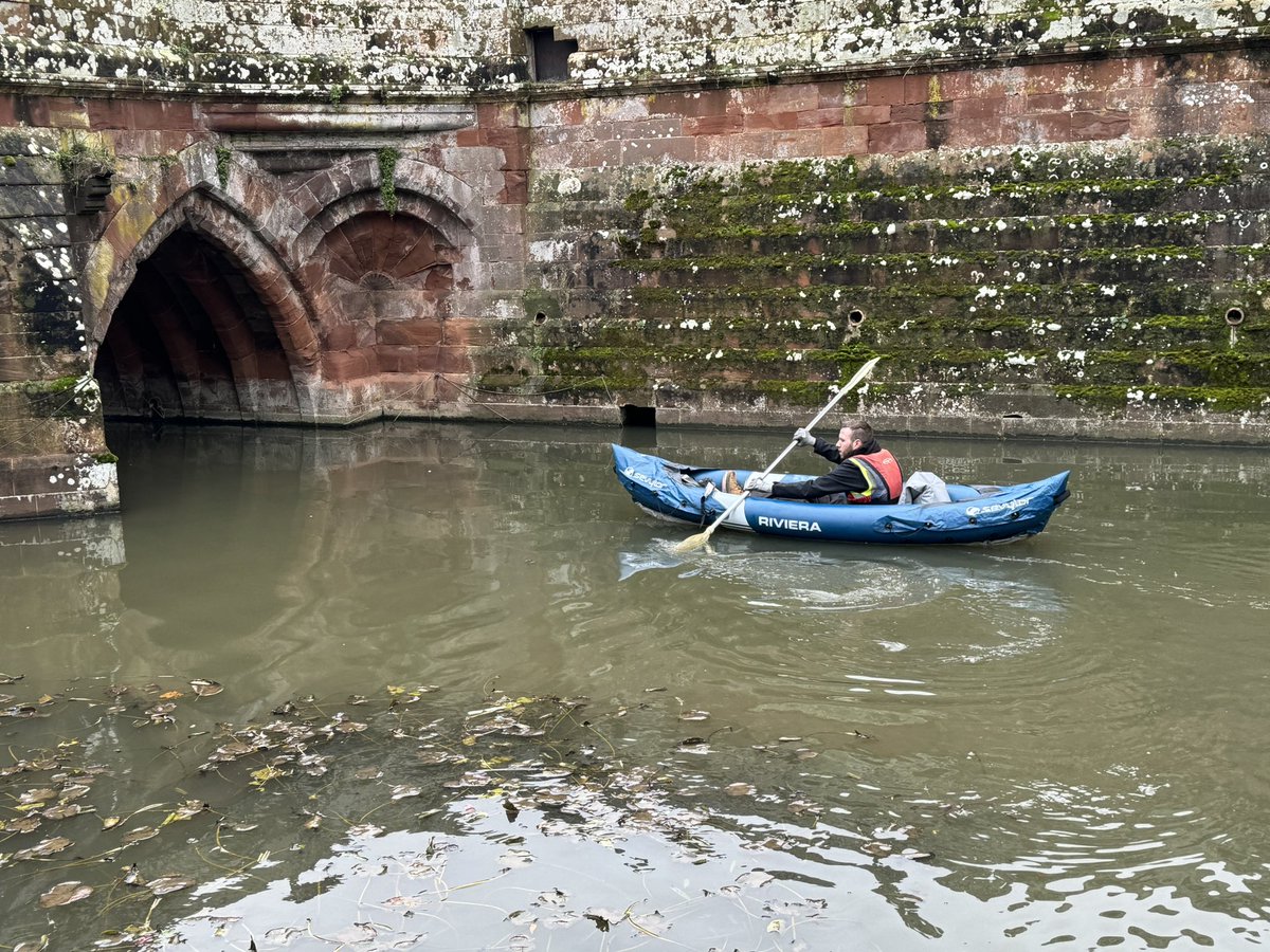 Nice day for a trip round the moat and survey the bridge at Coombe Abbey