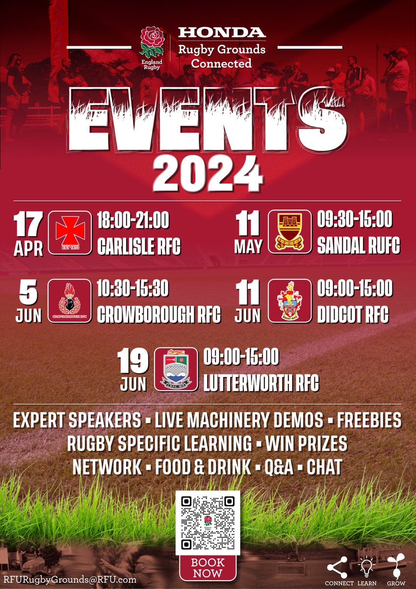 RFURugbyGrounds's tweet photo. 🚜HRGC EVENTS 2024🌱

We are delighted to announce our events for 2024, fully loaded with amazing people, great machinery demos, and the opportunity to connect with others in the industry.

Book your FREE place today
📲 https://t.co/dBPnHdz1Y1

#HRGCEvents24 https://t.co/UzhDnxL8gR