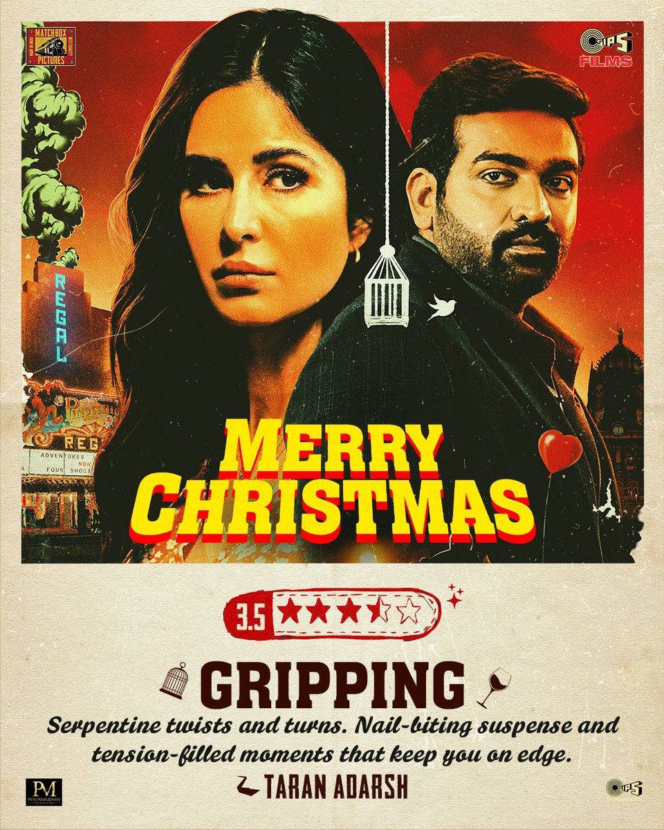 VijaySethuOffl's tweet photo. #MerryChristmas in cinemas now 🎄

#SriramRaghavan @TipsFilmsInd #MatchboxPictures @RameshTaurani #SanjayRoutray #JayaTaurani #KewalGarg @VijaySethuOffl #KatrinaKaif @realradikaa #KavinBabu #Shanmugaraja #AshwiniKalsekar #RajeshWilliams #RadhikaApte @SGayathrie #PariSharma @ipritamofficial @YugabhaarathiYb #PoojaLadhaSurti #ThiagarajanKumararaja #PratheepKumarS #AbdulJabbar #PrasannaBalaNatarajan #LataAshwin #MayurSharma #MadhuApsara @vishalb91749283 @DanielBGeorge1 #DeepaVenkat @Anaita_Adajania @gopiprasannaa

Music on @tipsmusicsouth @tipsofficial