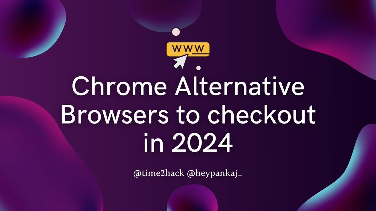 🖥️ Chrome Alternative Browsers to checkout in 2024
Chrome has been the most used browser &amp; dramatically changed the way we use the internet. Now, it's time to look beyond &amp; try Chrome alternatives
bit.ly/3SeevBE
.
#browser