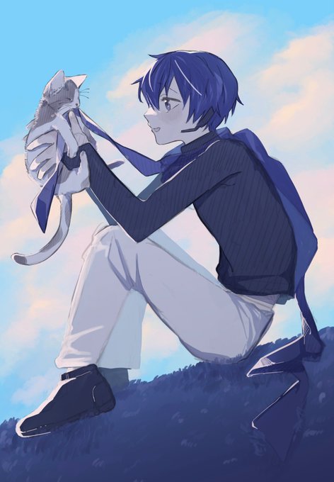 「1boy white cat」 illustration images(Latest)