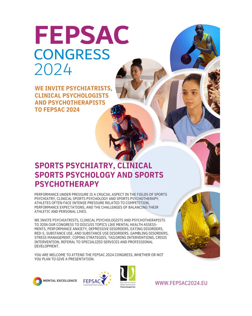 WE INVITE PSYCHIATRISTS, CLINICAL PSYCHOLOGISTS AND PSYCHOTHERAPISTS TO JOIN OUR CONGRESS TO DISCUSS TOPICS LIKE MENTAL HEALTH ASSESS- MENTS, PERFORMANCE ANXIETY, DEPRESSIVE DISORDERS, COPING STRATEGIES, REFERAL TO SPECIALIZED SERVICES AND PROFESSIONAL DEVELOPMENT.
