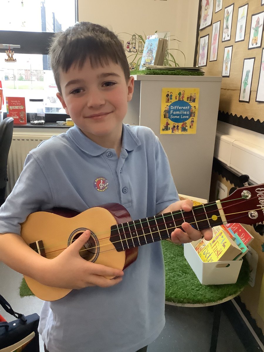 🌟 Our #musicstar for this week! 🌟 He’s already very excited for our next ukulele lesson next week. @Inspire_Ashton