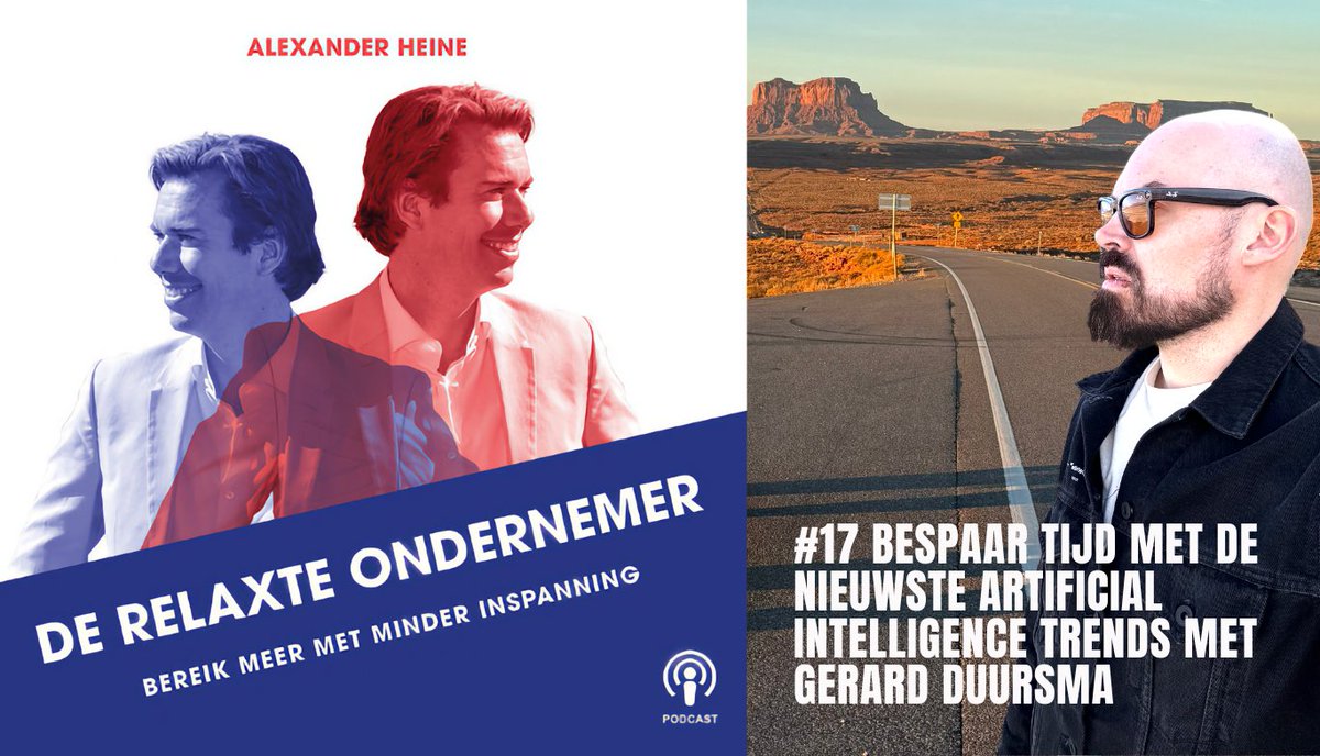 In de nieuwste podcastaflevering van De Relaxte Ondernemer van Alexander Heine, schuif ik aan om frisse inzichten te delen uit de dynamische wereld van Artificial Intelligence. 🌟 Net terug uit Amerika, bespreek ik met hem de laatste AI-trends die de manier waarop we werken en