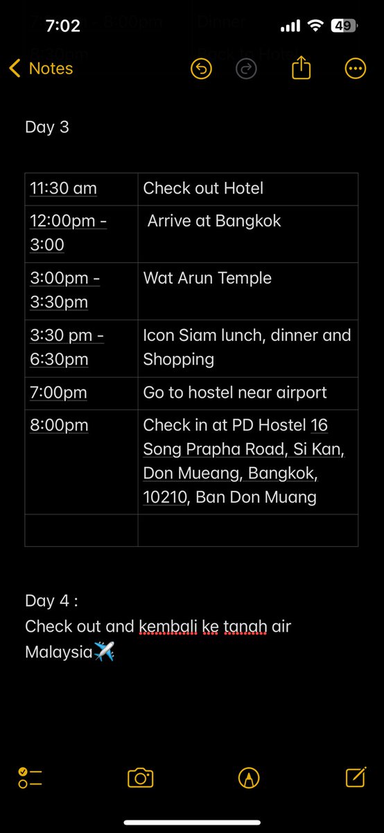 wawadaneally's tweet photo. Ini itinerary I during my holiday in Thailand. 

Alhamdulillah, timing memang semua tepat ikut schedule I. Fyi, satu tempat ke satu tempat yg lain kt Khao Yai tu agak jauh , ambik masa 30 minit. 

Korang boleh refer this if you nak pergi Khao Yai. Worth it walaupun jauh ♥️ https://t.co/bly6Q6zG4J