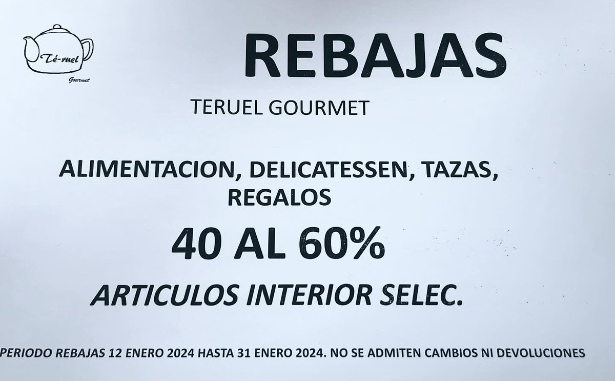 nusito7's tweet photo. Te adelantamos nuestras #rebajas de #teruelgourmet #nusito #aguademayo a partir de las 17h https://t.co/tP7GBzCS06