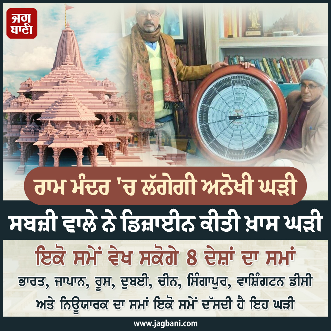 JagbaniOnline's tweet photo. ਰਾਮ ਮੰਦਰ 'ਚ ਲੱਗੇਗੀ ਅਨੋਖੀ ਘੜੀ
#AyodhyaRamMandir #RamMandirPranPratishta #AyodhyaSriRamTemple #BigClock #Jagbani https://t.co/DBPrIcH0lq