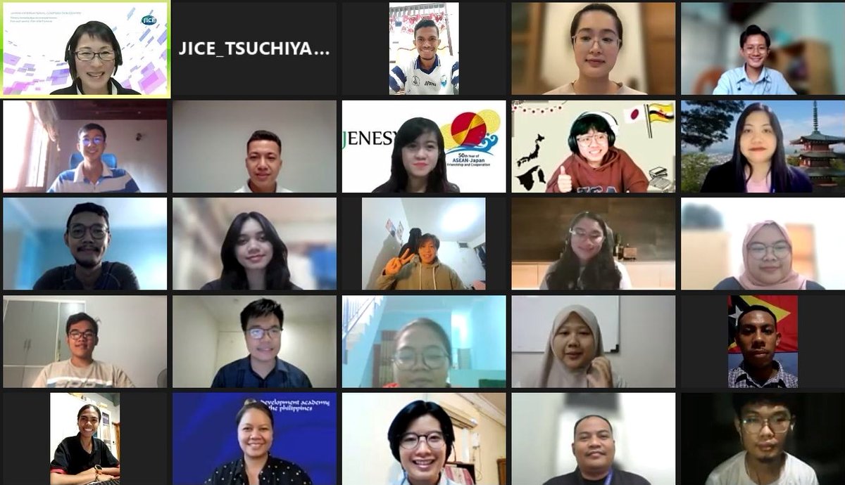 TaylorWutyee's tweet image. Starting 2024 by joining JENESYS 2023 Alumni Online Meeting. Thank you so much Japan International Cooperation Center (JICE) and alumni for this wonderful moment. 

-12.1.24 (Fri)
#JENESYS-ASEAN
#twyk
