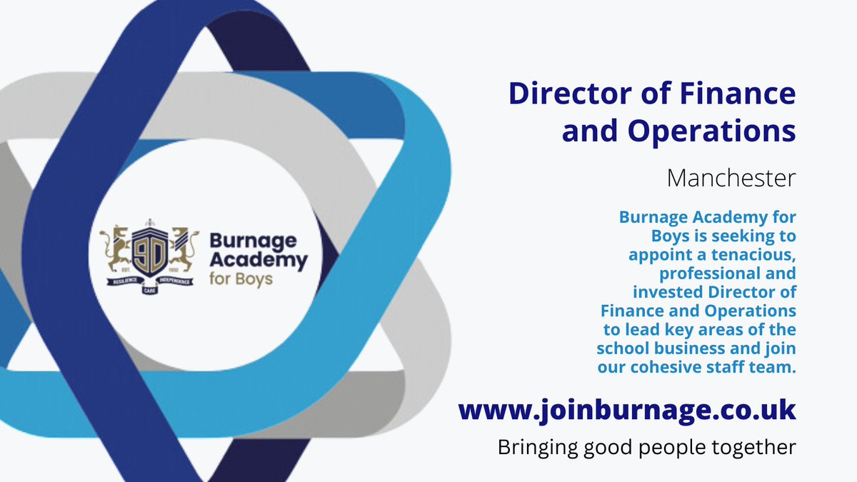 @SatisEducation are delighted to be supporting @Burnage_Academy in their the recruitment to the role of Director of Finance and Operations. Take a look at this fantastic opportunity and get in touch for further details. #dfo #financejobs #operationsjobs