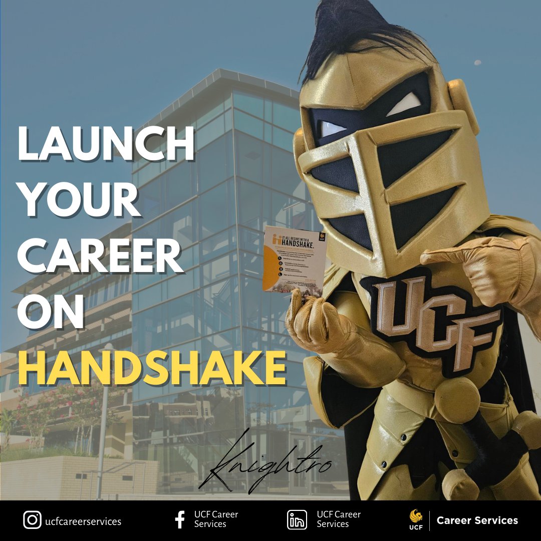 Did you know that Handshake is your one stop shop for all things career related? 💼

You can upload your resume, connect with employers, view available positions, and register for events all in one place! 😎

Don't believe us, just ask Knightro! ⚔

Link in bio to learn more! 📱