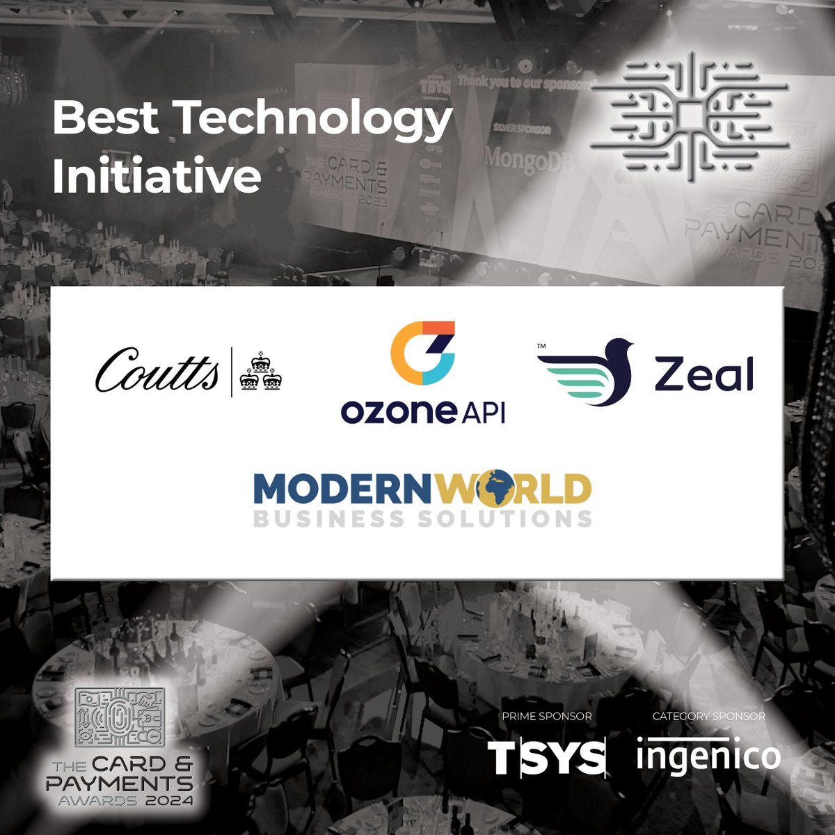 This year's Best Technology Initiative award is sponsored by <a href="/Ingenico/">Ingenico</a> and we're excited to have on the shortlist:  Zeal
<a href="/CouttsandCo/">Coutts</a>
<a href="/ModernWorldBus1/">Modern World Business Solutions</a> 👏

Check out all of our finalists here 👉 bit.ly/49iQ8t3