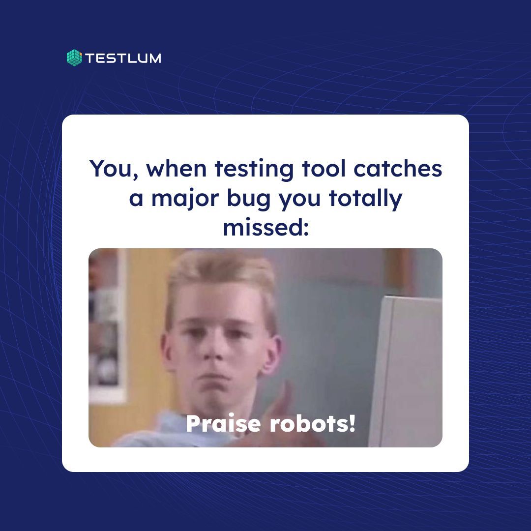 testlum's tweet image. Because #automatedtesting tool can be your eyes and make #testing process easier!

Ready to try?
Request a demo on our website:

buff.ly/47NAAM9 

#testingprocess #QA #testautomation