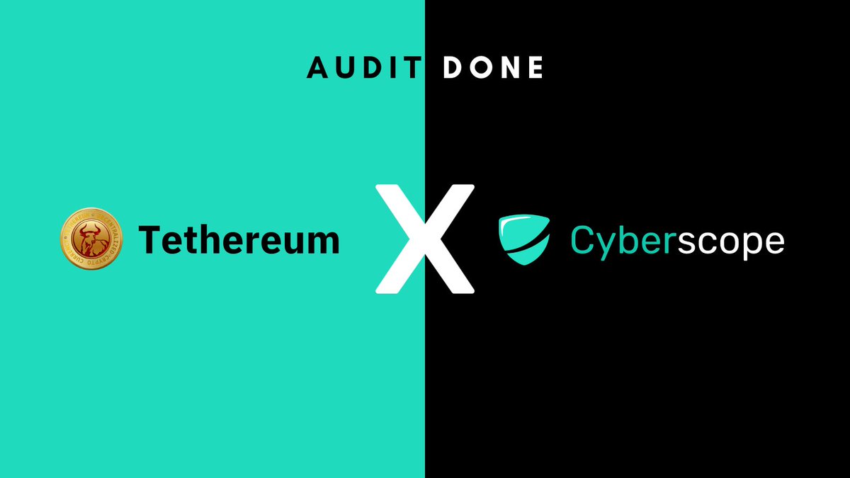 TethereumToken's tweet image. Exciting news! 🚀 #Tethereum has been audited by the esteemed cyberscope.io, bolstering our reputation as a trustworthy project. 

Your confidence in us just got an upgrade! 

#TrustedTech #BlockchainSecurity
#CyberScope #Crypto #AuditReport