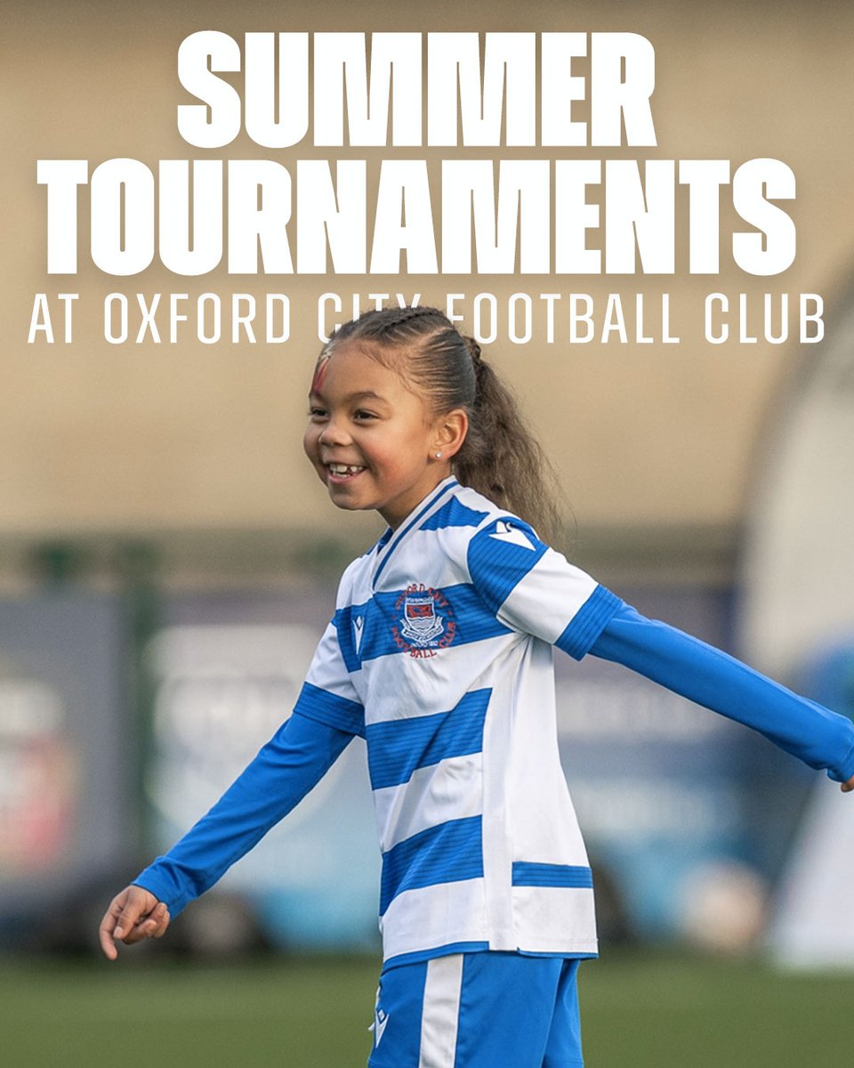 🗓 We're pleased to announce dates for our Summer Tournaments!

⚽️ This year, our tournaments are bigger than ever, and we’re excited to welcome teams from around #Oxfordshire and beyond.

ℹ️ More info 👉 bit.ly/3TZSIPC
✍️ Sign up 👉 bit.ly/3NVKNyD

#OCFC