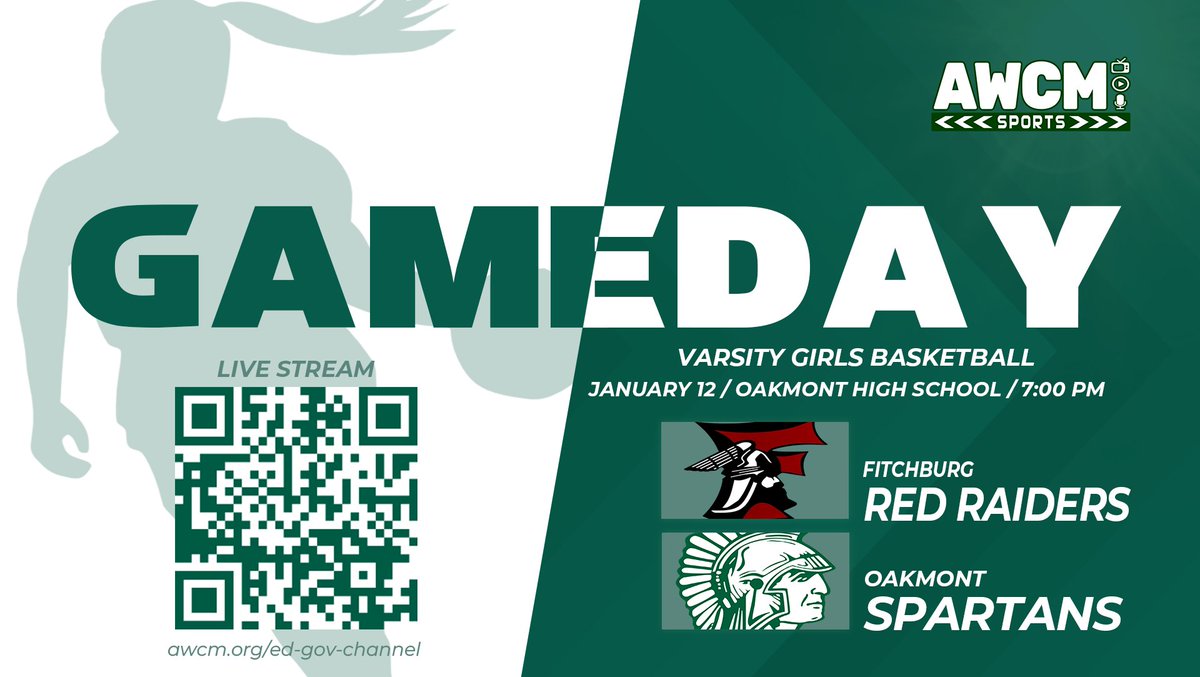 Today AWCM Sports will be bringing you the <a href="/OakmontRegional/">OakmontRegional HS</a> Varsity Girls Basketball game vs <a href="/FitchburgAD/">Fitchburg Athletics</a>. Tip off is at 7pm and will be LIVE on Ch.9, streaming in the App, and on awcm.org/ed-gov-channel
<a href="/ORHSAthletics/">Oakmont Athletics</a> <a href="/ORHSGirlsBball/">Oakmont HS Girls Basketball</a> <a href="/tgsports/">Worcester T&G Sports</a>