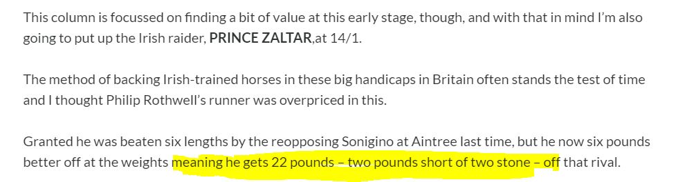RichardGibbons_'s tweet photo. @midnightmix @BillEsdaile No mention of Prince Zaltar, already a loser for the mugs in the Lanzarote highlighting the complete folly of ante-post betting. At least you got the value!  PS: How many pounds in two stone? https://t.co/PsdukEdMCy