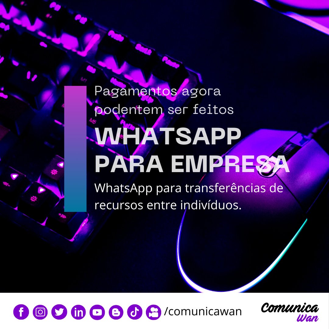 comunicawan's tweet photo. Pagamentos agora podem ser feitos pelo WhatsApp para empresas. O Banco Central retirou as medidas que impediam a realização de transações de compra com cartões por meio do WhatsApp no Brasil. Até então, a plataforma só permitia a transferência de dinheiro pessoas físicas. https://t.co/ThO67ssPYw