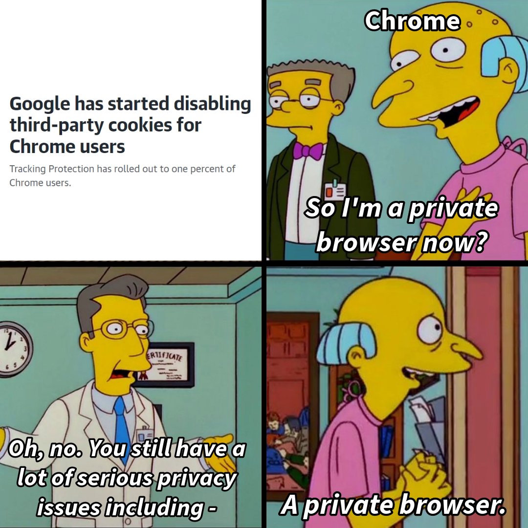 Don’t settle for Chrome’s watered-down privacy protections. Brave blocks third-party cookies, fingerprinting and other tracking methods for all users by default.