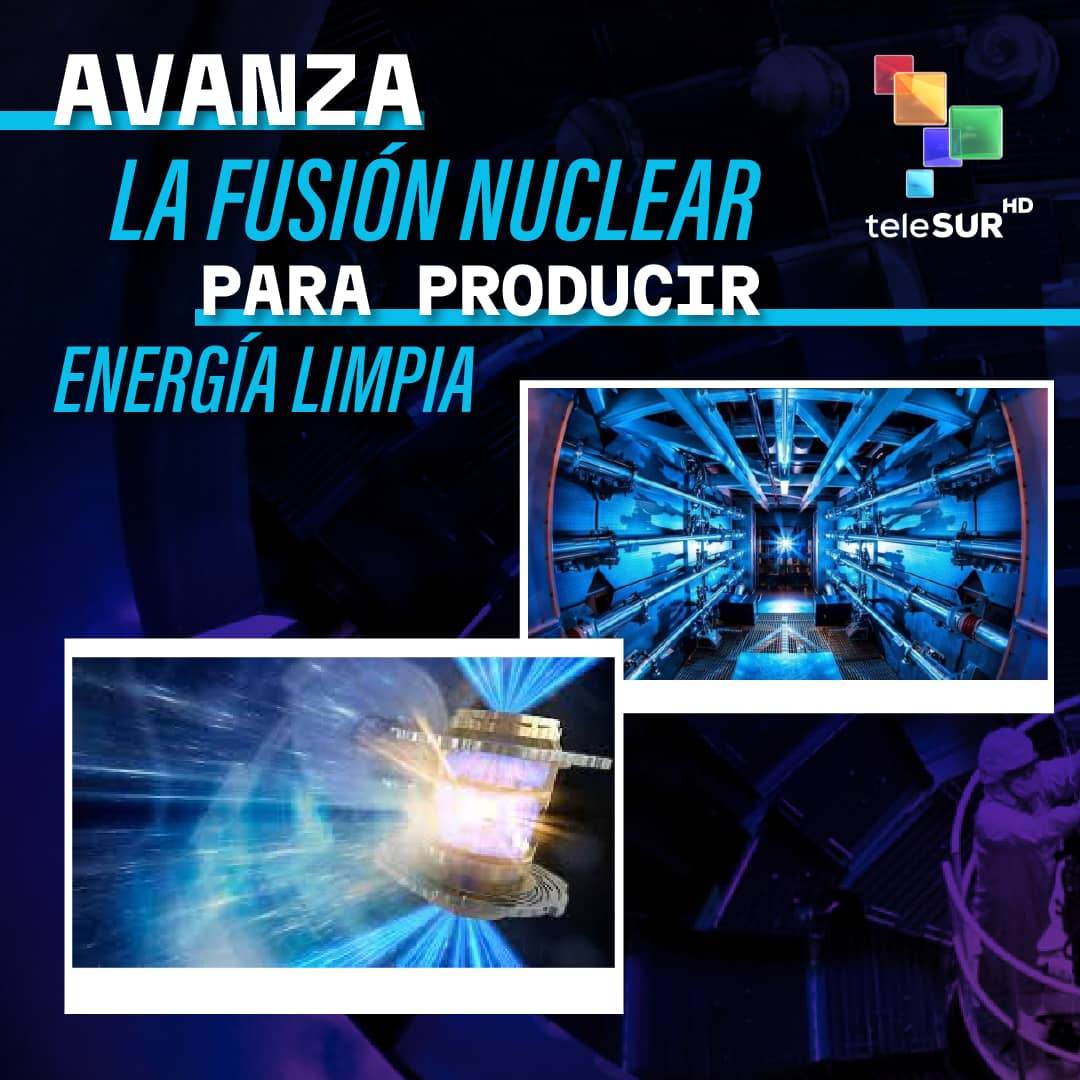 AtomunteleSUR's tweet photo. La fusión nuclear que imita la energía que alimenta al sol, podría proporcionar una fuente casi ilimitada de energía limpia. A diferencia de la fisión nuclear, la fusión no deja residuos radiactivos de larga vida.
#fusionnuclear #energialimpia #ignicion #ciencia #atomun #telesur https://t.co/3YrDpAcega