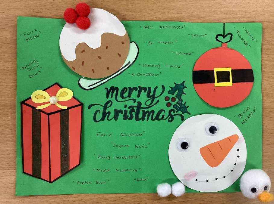 LadybridgeMFL's tweet photo. Congratulations to Tianna in Yr 7 who won 3rd prize in the Bolton MFL Hub Christmas Card competition, and Savidya in Yr 10 who won a prize for Excellent Creativity. ¡Enhorabuena! 👏
#Curiosity #MFL @LadybridgeHigh @BLP19K https://t.co/mrfIuelfxt